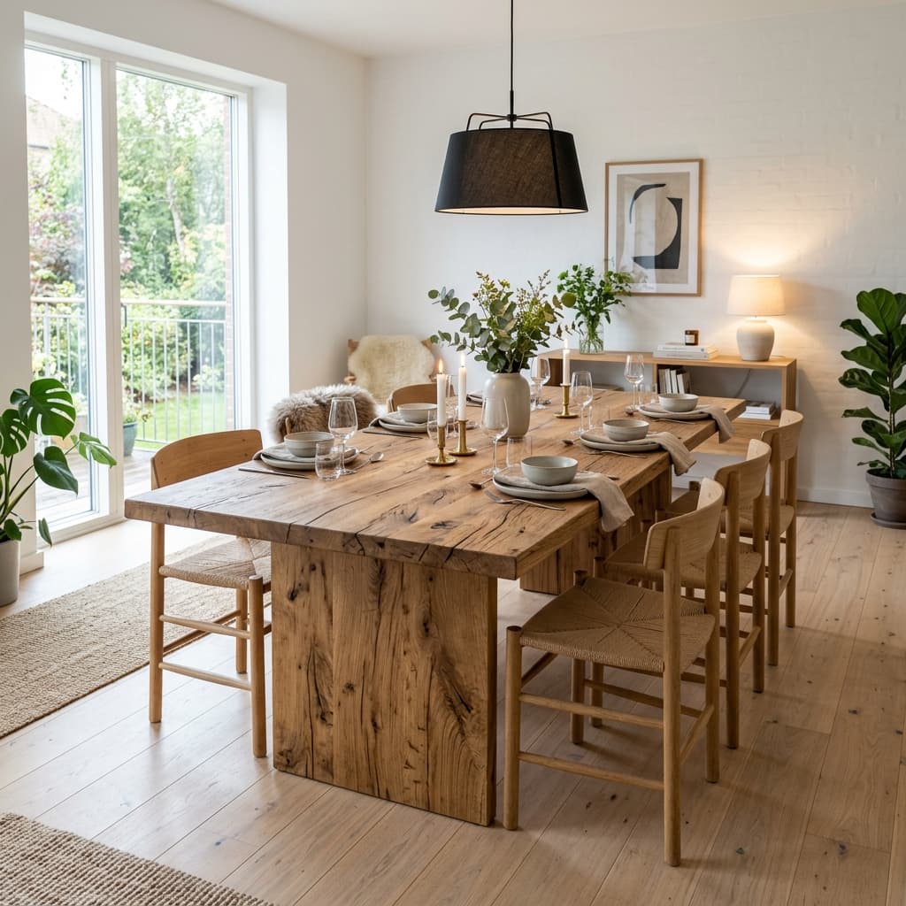 Chalet en Aravaca - Mesa de Comedor de una sola pieza en Roble